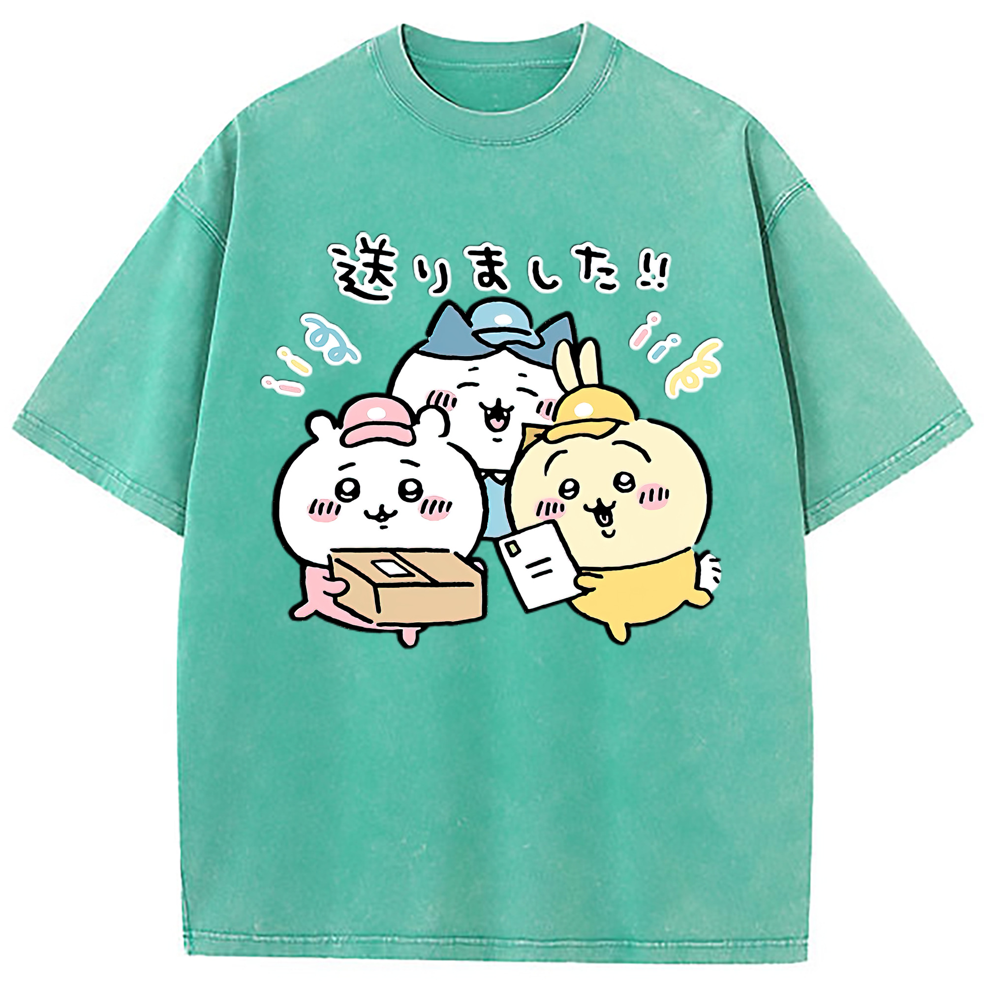 （画像用） ちいかわ ハチワレ Chii-kawa hachiware 綿100% ヴィンテージ風 半袖Tシャツ（フロントプリント）